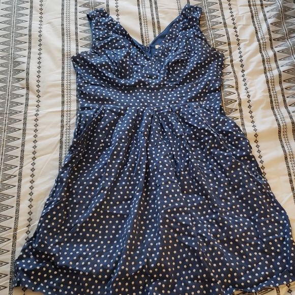 Corey P Blue Polkadot Knee-length Dress - Picture 2 of 2